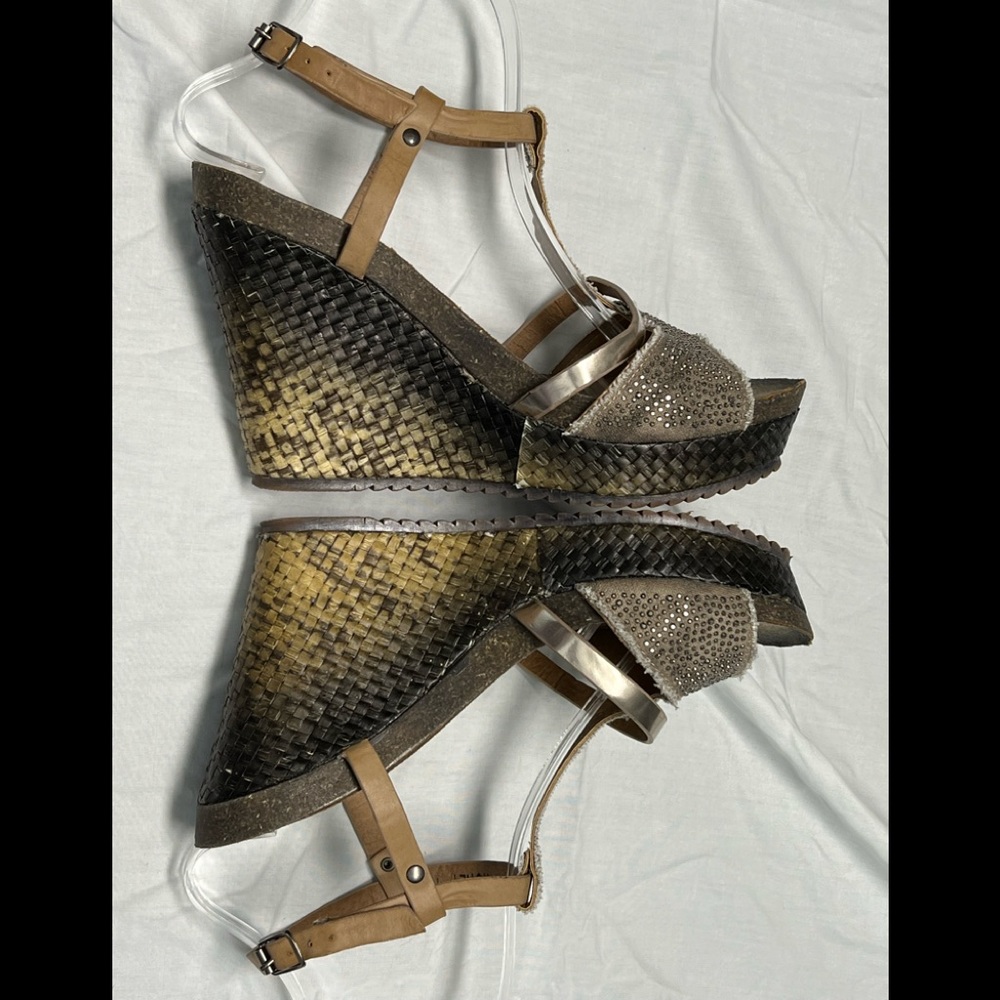Corkys Monet Distressed Platform Wedge Heels 10 - Picture 11 of 11